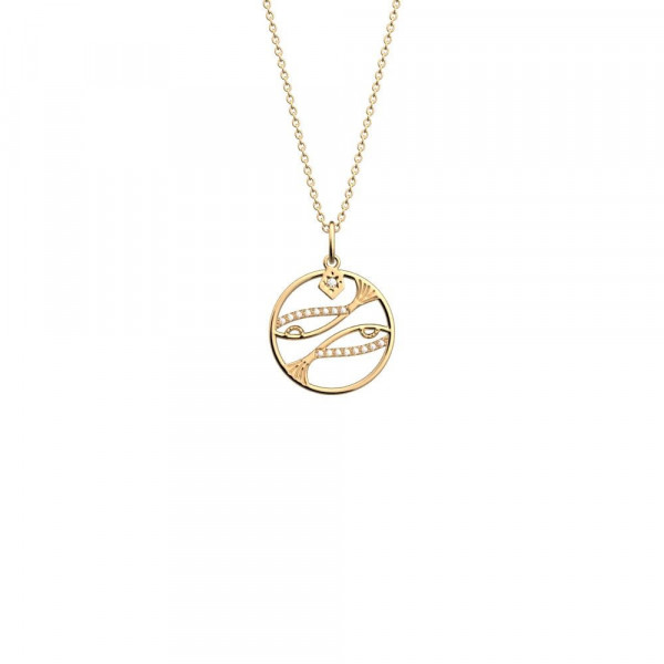 Collier or GEORGETTES Zodiaque Poisson précieuse 20mm