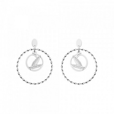 Boucles d’oreilles GEORGETTES argent pendantes Rose Des Sables 16/32mm