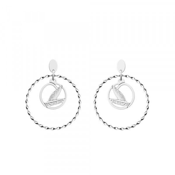 Boucles d’oreilles GEORGETTES argent pendantes Rose Des Sables 16/32mm