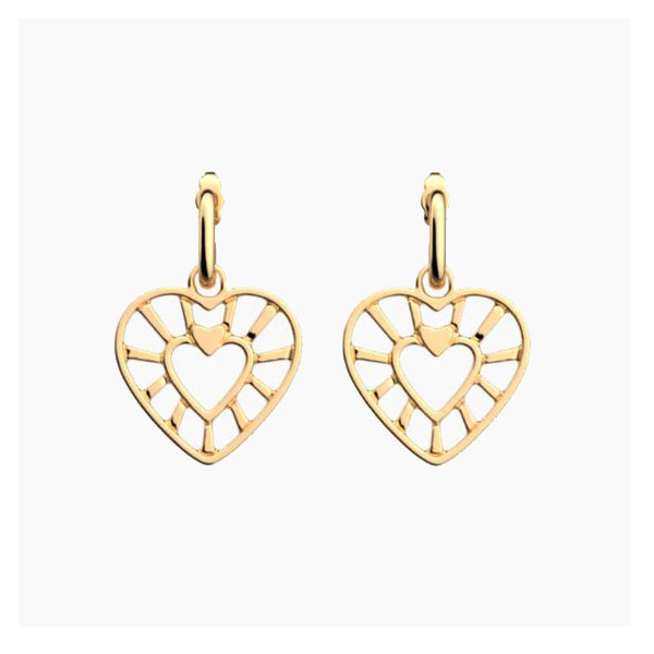 Boucles d’Oreilles Femme Or GEORGETTES Coeur 23mm