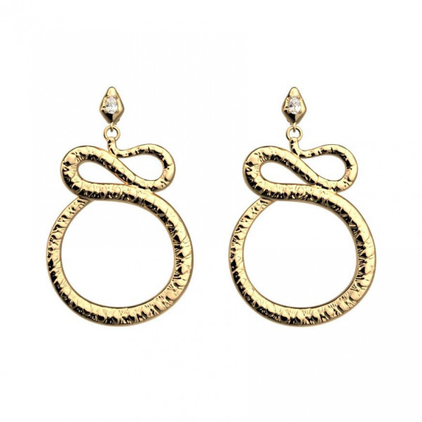 Boucles d’oreilles or LES GEORGETTES Serpent 25mm précieuses