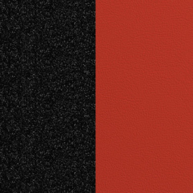 Cuir bague GEORGETTES Noir pailleté et Rouge