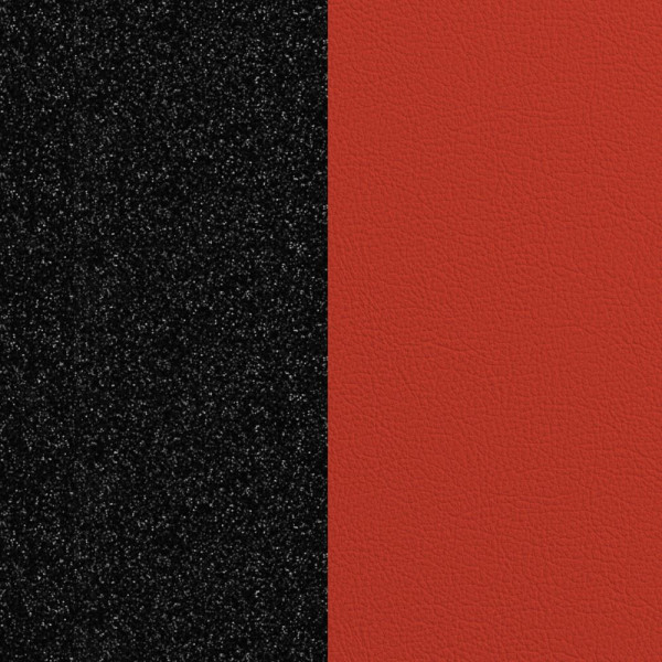 Cuir bague GEORGETTES Noir pailleté et Rouge