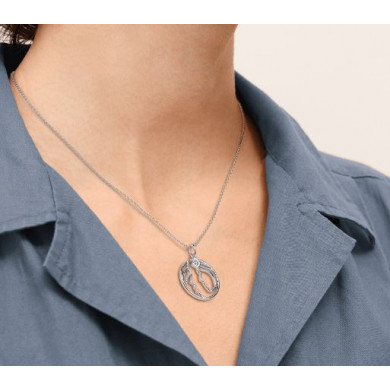 Collier argent GEORGETTES Gemeaux précieuse 20mm