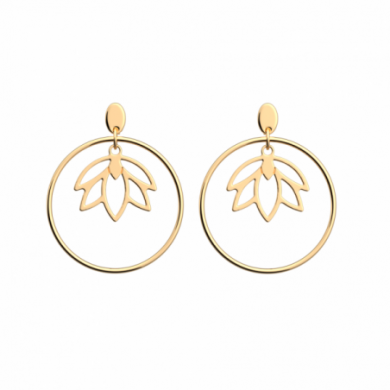 Boucles d’Oreilles Femme Or GEORGETTES Lotus 20mm