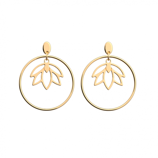 Boucles d’Oreilles Femme Or GEORGETTES Lotus 20mm