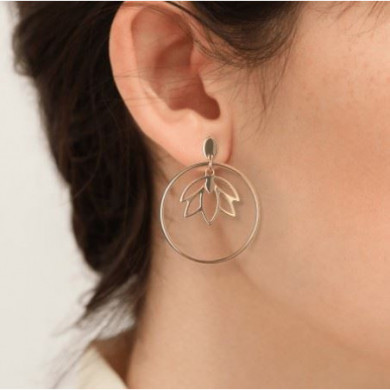 Boucles d’Oreilles Femme Or GEORGETTES Lotus 20mm