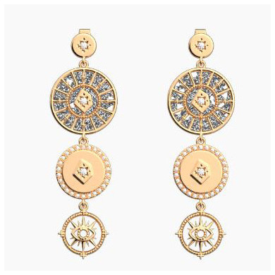 Boucles d’oreilles femme or GEORGETTES Astrale pendantes précieuses