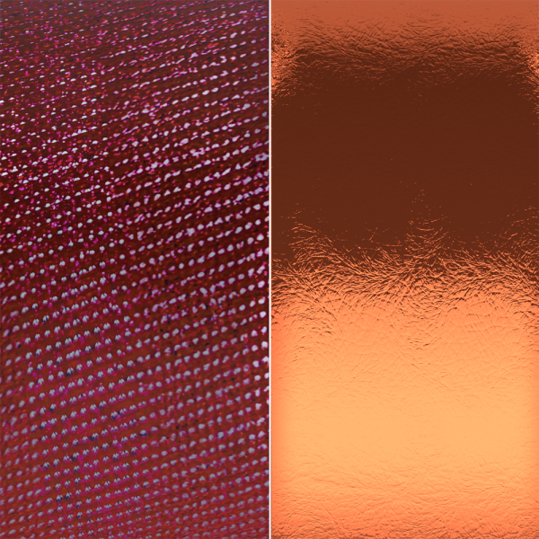 Cuir GEORGETTES bracelets manchettes Rouge lurex et Orange métal