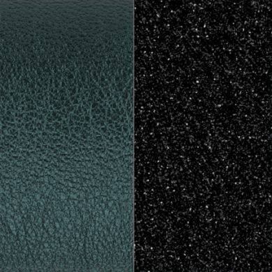 Cuir GEORGETTES bracelets manchettes Bleu pétrole et Noir glitter