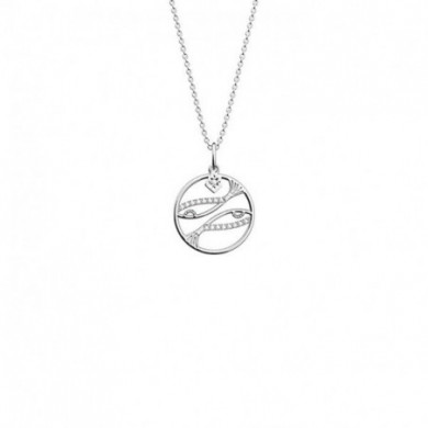 Collier argent GEORGETTES Zodiaque Poisson précieuse 20mm