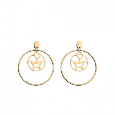 Boucles d’Oreilles Femme Or GEORGETTES Girafe 16mm cercle 32mm