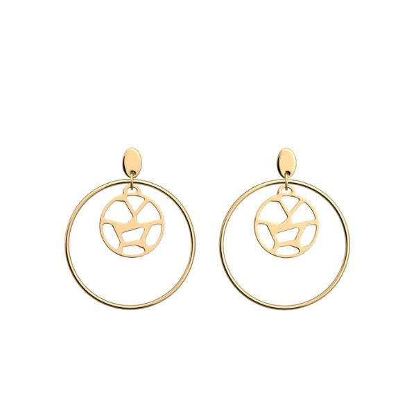 Boucles d’Oreilles Femme Or GEORGETTES Girafe 16mm cercle 32mm