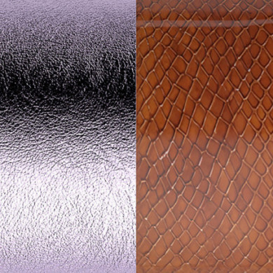Cuir GEORGETTES pour Pendentif, Bracelet jonc ou Bracelet chaîne Lavande métallisée & Caramel reptile