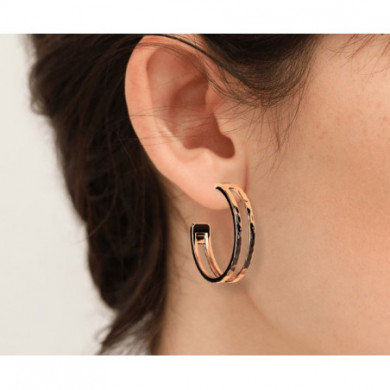 Boucles d’Oreilles Femme Or GEORGETTES Créoles pure martelée 6mm