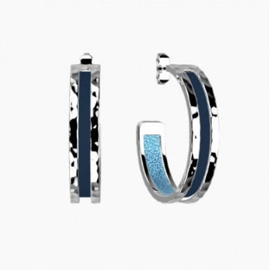 Boucles d’Oreilles Femme Argent GEORGETTES Créoles pure martelée 6mm