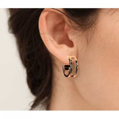 Boucles d’Oreilles Femme Or GEORGETTES Créoles pure martelée 8mm