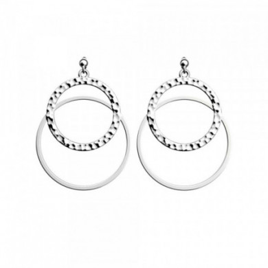 Boucles d’oreilles GEORGETTES Pure martelée argentée 25mm
