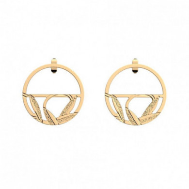 Boucles d’oreilles or GEORGETTES créoles Rose Des Sables 30mm