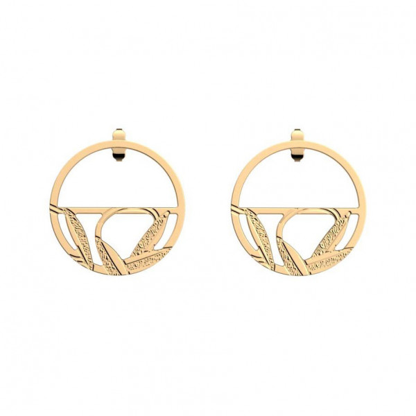 Boucles d’oreilles or GEORGETTES créoles Rose Des Sables 30mm