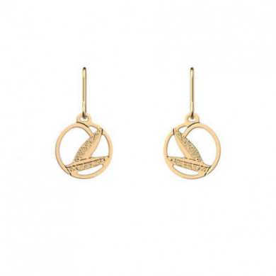 Boucles d’oreilles or GEORGETTES pendantes Rose Des Sables 16mm