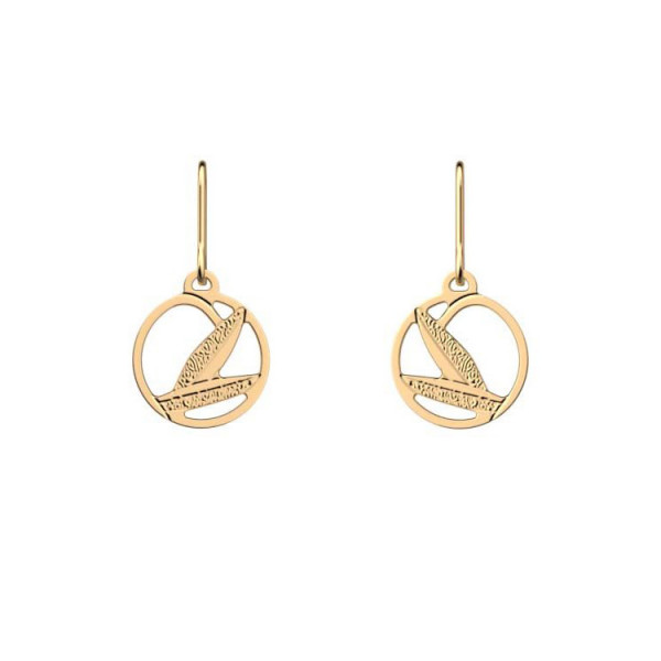 Boucles d’oreilles or GEORGETTES pendantes Rose Des Sables 16mm