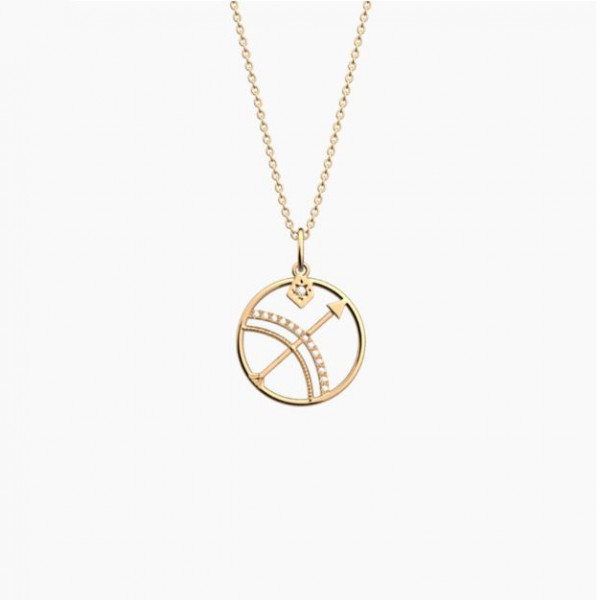 Collier or GEORGETTES Zodiaque Sagittaire précieuse 20mm