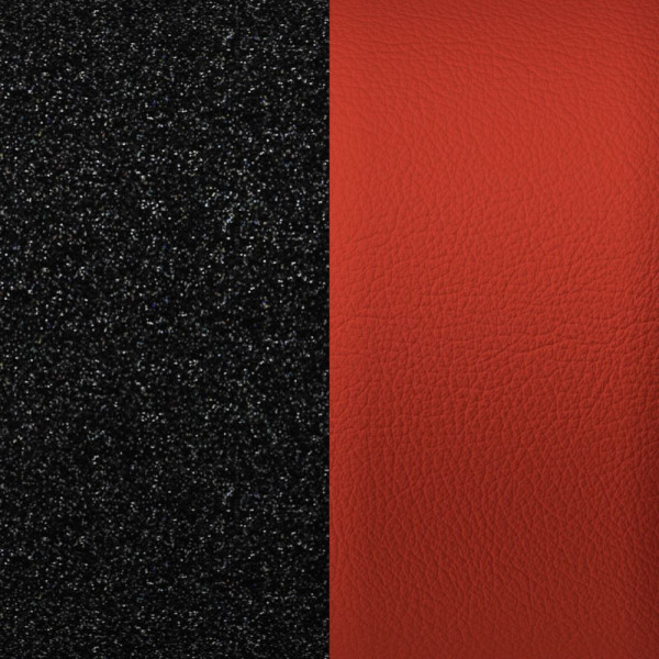 Cuir GEORGETTES boucles d'oreilles Rouge et Noir pailleté