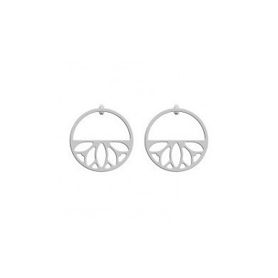 Créoles argent GEORGETTES Lotus 30mm