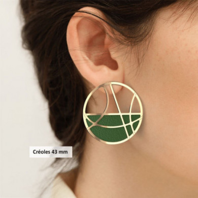 Boucles d'oreilles GEORGETTES doré Lotus 43mm