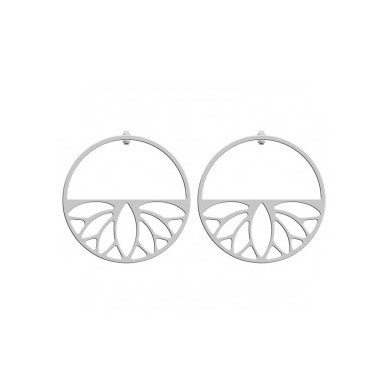 Créoles argent GEORGETTES Lotus 43mm