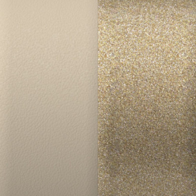 Cuir GEORGETTES boucles d'oreilles Crème et Paillettes dorées