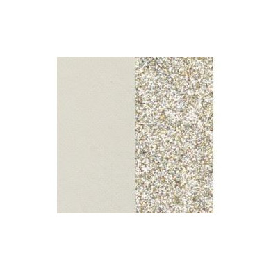 Cuir GEORGETTES pour Pendentif, Bracelet jonc ou Bracelet chaîne Crème et Paillettes dorées