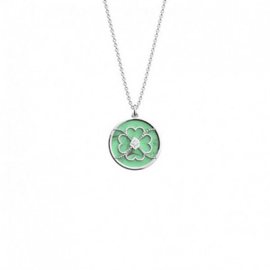 Collier Femme Argent  GEORGETTES Porte-bonheur trèfle turquoise