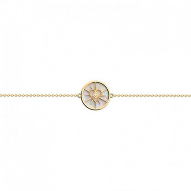 Bracelet Or Femme Georgettes Porte-Bonheur Cœur nacre