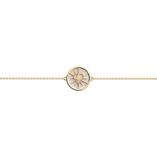 Bracelet Or Femme Georgettes Porte-Bonheur Cœur nacre