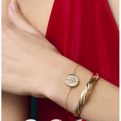 Bracelet Or Femme Georgettes Porte-Bonheur Cœur nacre