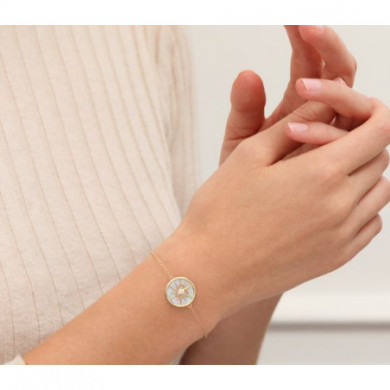 Bracelet Or Femme Georgettes Porte-Bonheur Cœur nacre