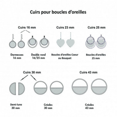 Cuir GEORGETTES boucles d'oreilles Rose et Gris