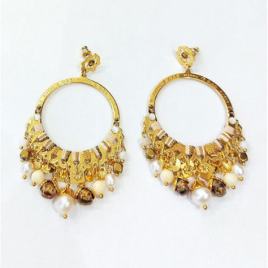Boucles d’oreilles or GAS Bijoux Cecile blanches