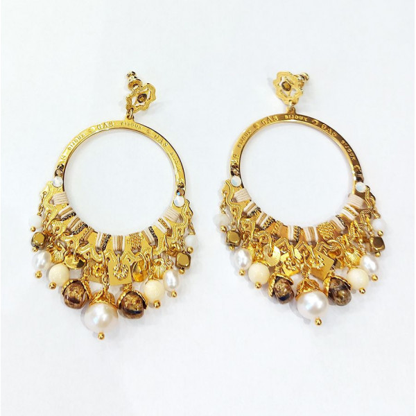 Boucles d’oreilles or GAS Bijoux Cecile blanches