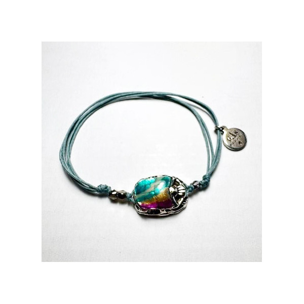 Bracelet femme argent cordon bleu GAS