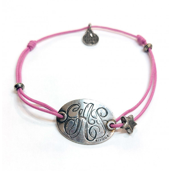 Bracelet femme argent plaque ovale gravée GAS Saga