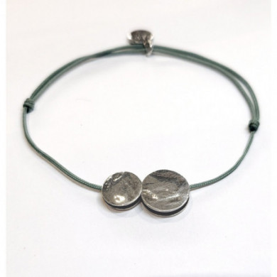 Bracelet femme argent pièces martelées GAS Platine