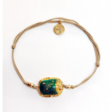 Bracelet femme or émail vert  GAS Scaramouche
