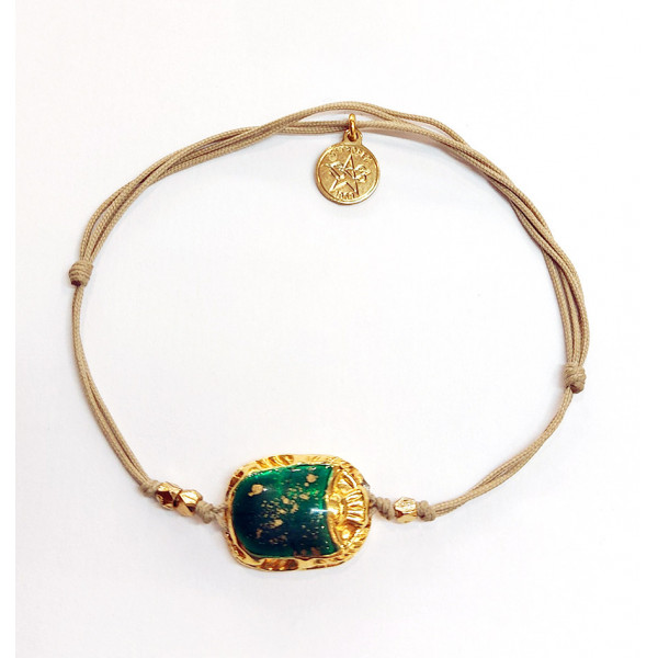 Bracelet femme or émail vert  GAS Scaramouche