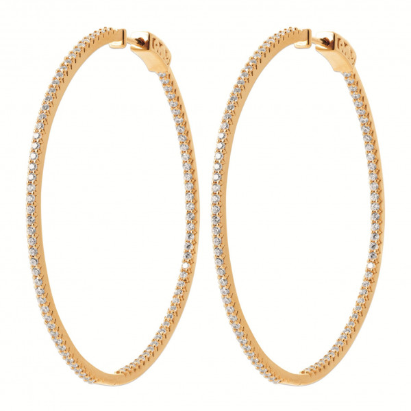 Créoles or femme pierres blanches