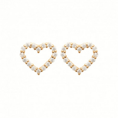 Boucles d’oreilles or femme, puces forme coeur