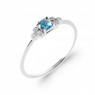 Bague argent femme pierre bleu