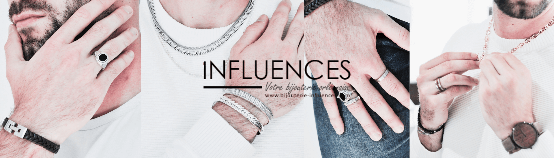 Bijoux homme  argent 925 plaqué Or bague collier chaîne fine grosse mailles pendentif  médailles boucles d'oreilles bracelet cuir Influences bijouterie orléans